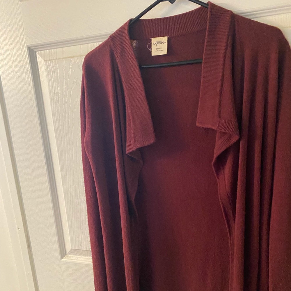 Red active ride shop cardigan